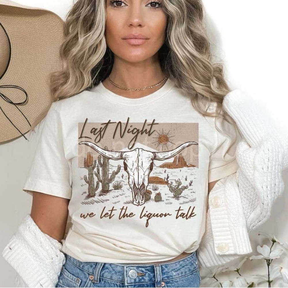 Graphic Tee with Desert Skull Design